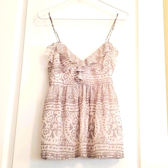 Kirra Bohemian Style Spaghetti Straps Top, size M, White/Gray Sparkly - Picture 3 of 16